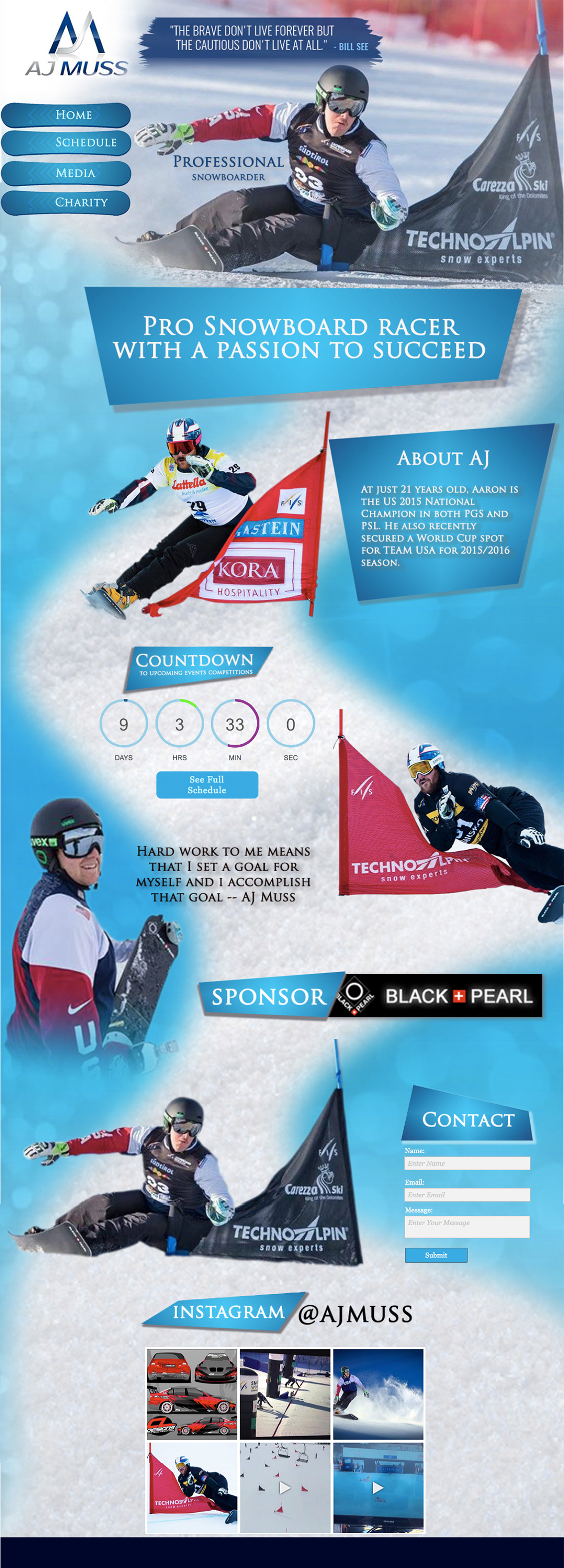 Olympic Snowboarder Website