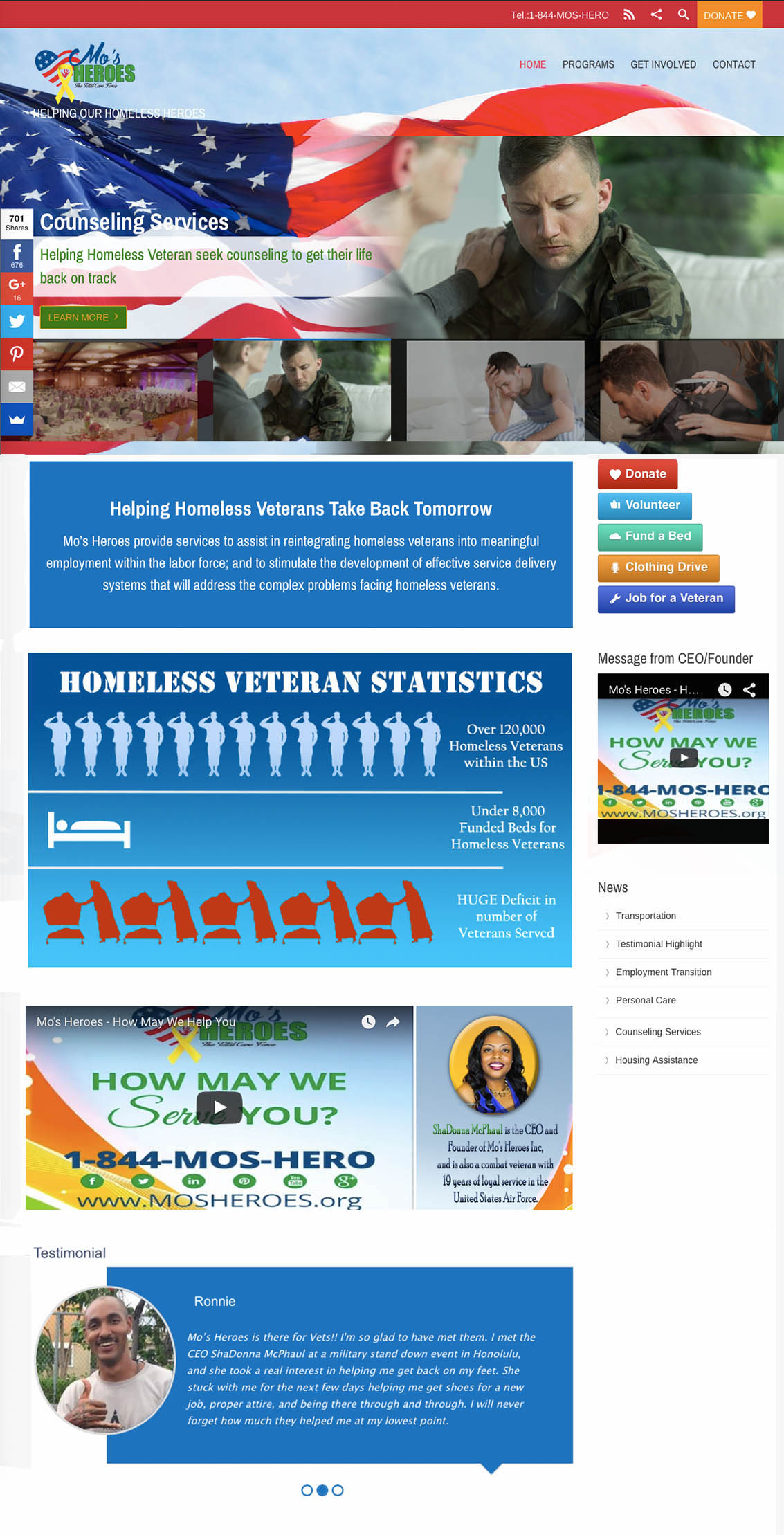 Veterans Nonprofit Website